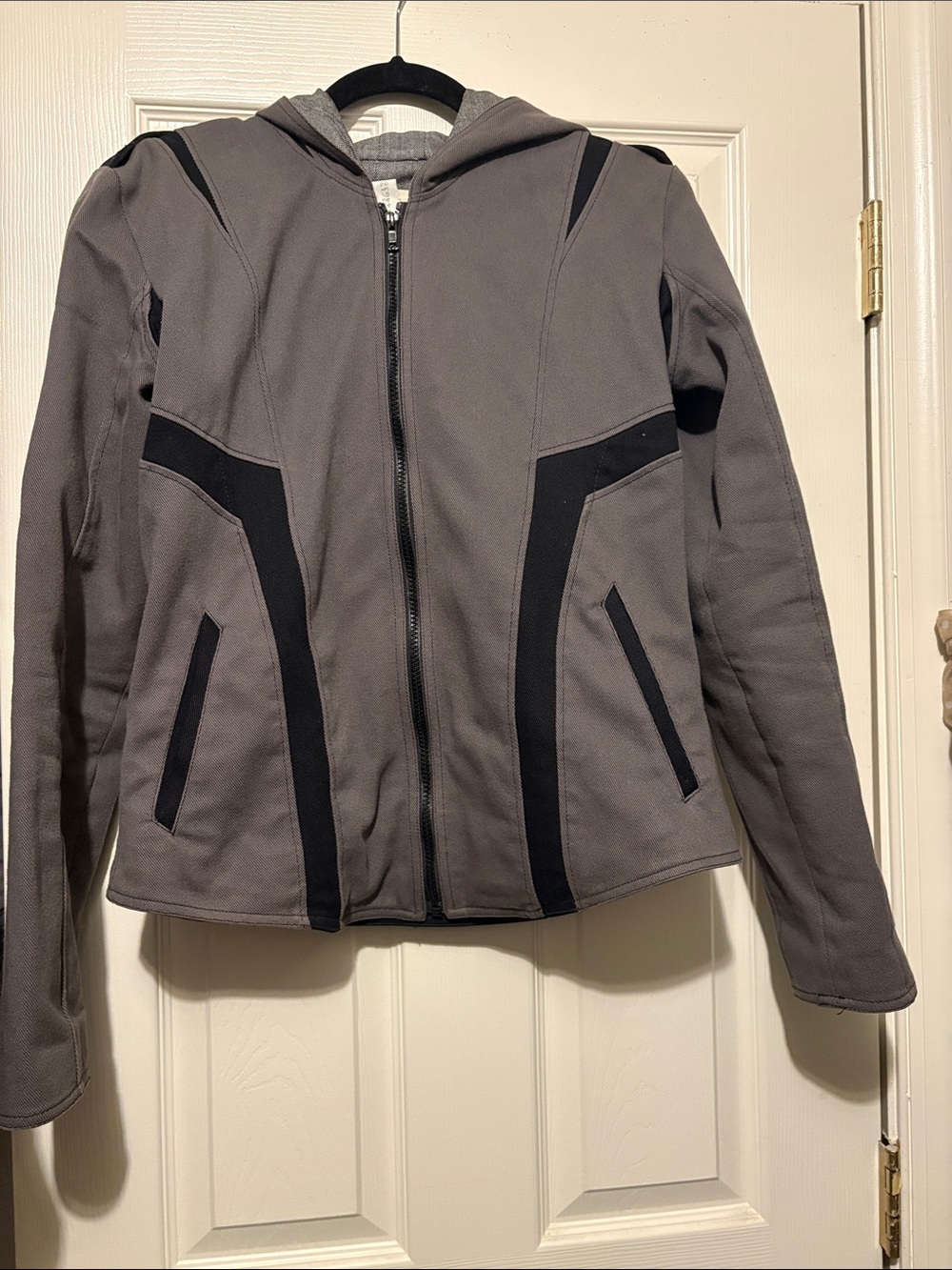 Volante Design Inc. Gray Hooded Men’s Zip Jacket with Black Accents